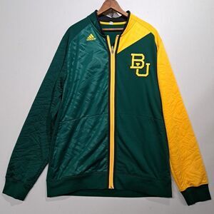 Mens Adidas Green Yellow Baylor Bears University Jacket NCAA Athletic XL